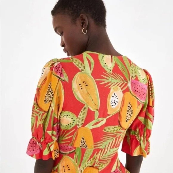 Farm Rio Papaya Romper women’s size small - Picture 2 of 10